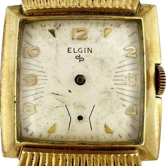 Vintage Elgin 9503 Men's Mechanical Wristwatch 10k RGP w Fish Fin Lugs Rare - Picture 1 of 4